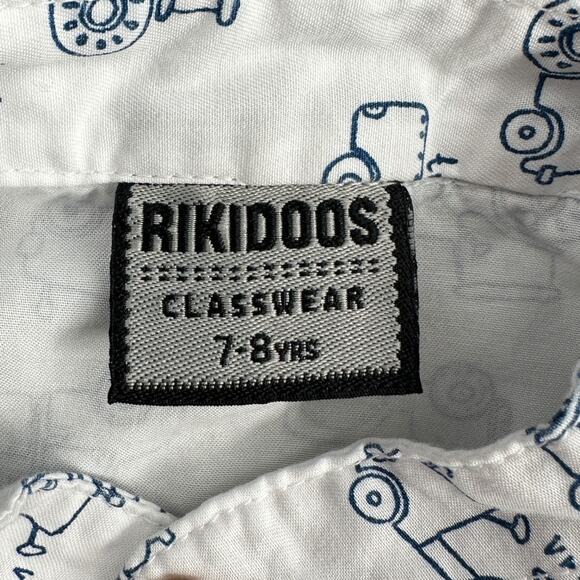 Rikidoos Printed Pattern Wooden Buttons Long Sleeve Button up Shirt Size 7 8 YRS - Picture 3 of 6